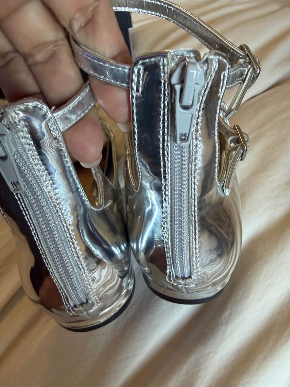 I.N.C. International Concepts Valanp Metallic Silver Pointed Triple-Strap Flat - Picture 10 of 11